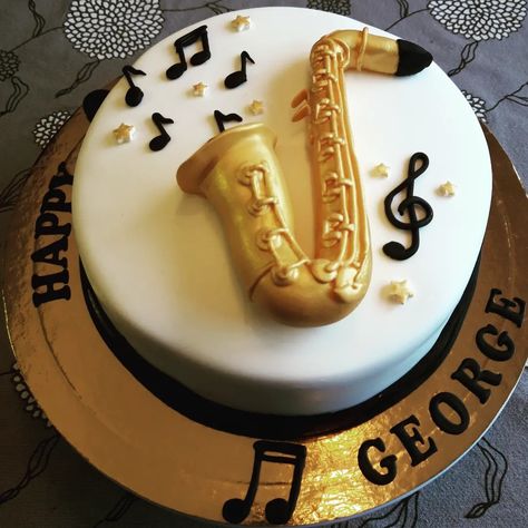 Saxophone Cake, Music Cakes, Music Party, Tart, Birthday Cake, Blossom, Baby Shower, Shower, Cake