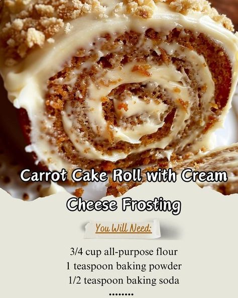 One Little Project Carrot Cake Roll Recipe, Carrot Cake Roll, Moist Carrot Cake, Carrot Spice Cake, Moist Carrot Cakes, Cake Roll Recipes, Delicious Cookie Recipes, With Cream Cheese Frosting, Classic Desserts