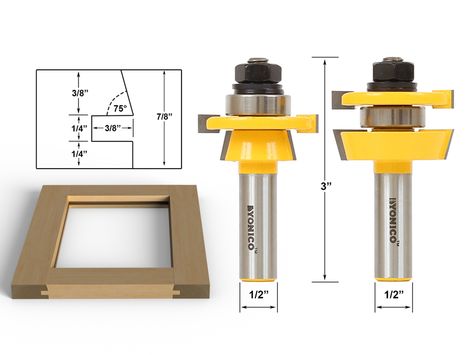 Door & Window :: Stile and Rail :: Rail & Stile Router Bit Set ... Cabinet Door Router Bits, Cabinet Door Styles, Router Bit Set, Cnc Wood, Router Bit, Carving Knife, Woodworking Jigs, Tongue And Groove, Router Bits