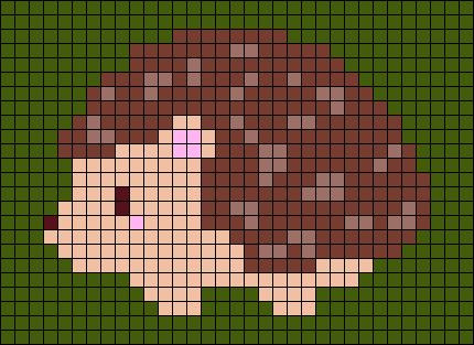 Hedgehog Alpha Pattern, Animal Alpha Pattern, Hedgehog Day, Hekel Patrone, Melty Bead Designs, Knitting Embroidery, Pixel Art Grid, Tapestry Crochet Patterns, Melty Beads