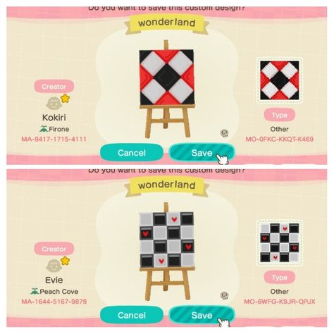 Acnh Alice In Wonderland Design Codes, Acnh Alice In Wonderland, Code Wallpaper, Bloxburg Decals Codes Wallpaper, Bloxburg Decals, Bloxburg Decals Codes, Alice In Wonderland Theme, Animal Crossing Game, Animal Crossing Qr