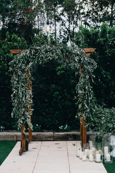 Italy Inspired Wedding, Branches Wedding Decor, Pergola Wedding, Branch Arch Wedding, Copper Wedding Arch, Olive Foliage, Olive Branch Wedding, Olive Wedding, Wedding Branches