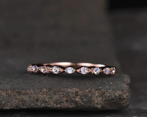 Custom design or make any jewelry.Sterling silver by kbestdesign Moonstone Wedding Band, Citrine Wedding Ring, Gold Half Eternity Band, London Topaz Ring, Gemstone Stacking Ring, Stackable Rings Wedding, September Birthstone Rings, Ring Rosegold, Sterling Silver Stacking Rings