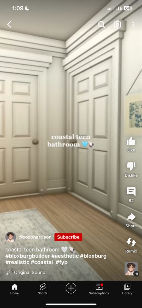 Roblox Bloxburg House Color Schemes, Coastal Teen Bathroom Bloxburg, Bloxburg Coastal Color Schemes, Coastal Bloxburg House Interior, Bloxburg House Color Schemes, Bloxburg Color Schemes, Coastal Bloxburg, Coastal Color Scheme, Penthouse Ideas