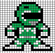 Power Rangers: Mighty Morphin - Green (Tommy Oliver) (Update) Perler Bead Design Fuse Bead Patterns, Perler Art, Pixel Art Templates, Hama Beads Design, Crochet Disney, Perler Crafts, Pixel Pattern, Bead Ideas, Power Ranger