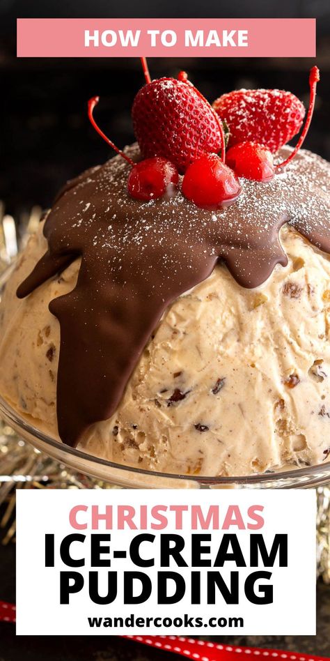 Impress your guests on Christmas Day with this show-stopping Christmas Ice Cream Pudding! Just 10 minutes hands-on prep, you won’t believe how easy it is to make. Use our traditional Christmas pudding ingredients or customise with your own flavour combinations! Australian Christmas Food, Christmas Pudding Ice Cream, Traditional Christmas Pudding, Holiday Recipes Christmas Desserts, Australian Snacks, Ice Cream Pudding, Australian Desserts, Holiday Dinner Recipes, Christmas Main Dishes