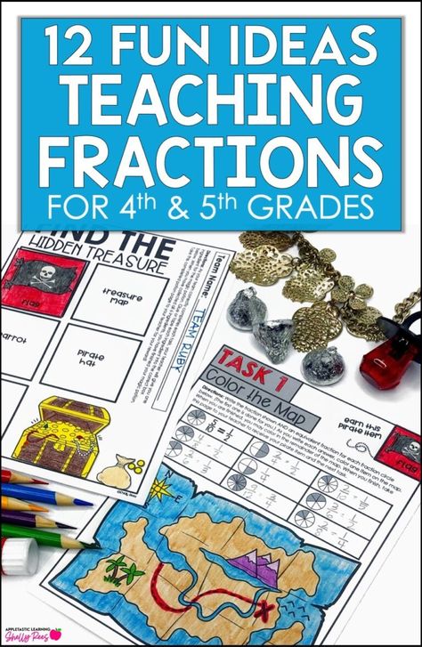 Get 12 creative ideas for teaching fractions and fun ways to teach fractions for 3rd grade, 4th grade, and 5th grade! These helpful ideas include teaching equivalent fractions with food, worksheets grade 4, activities, craft, and even fractions escape rooms! From Jeopardy math games to simple fraction worksheets and coloring pages, you’ll love these fun ways to teach fractions! Fraction Math Worksheets, 4th Grade Fractions Activities, Fraction Activities 4th Grade, Fraction Worksheets Grade 4, Grade 4 Activities, Fractions With Food, Equivalent Fractions 4th Grade, Thanksgiving Fractions, Fractions 4th Grade