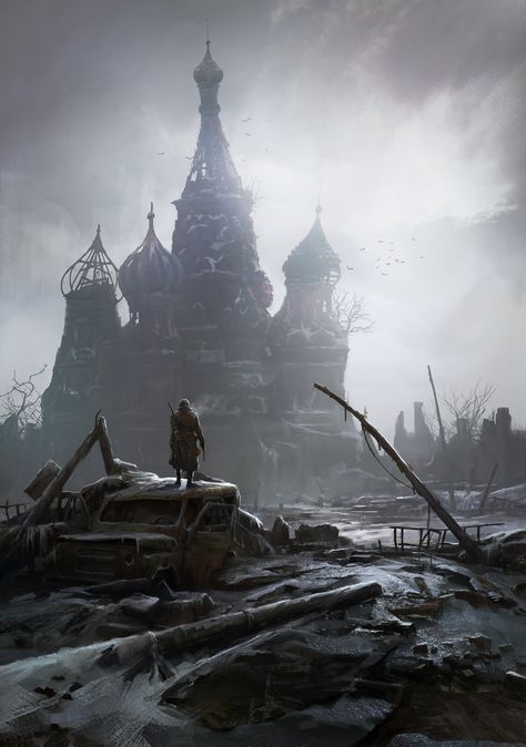 Metro 2033 illustration, Sergey Vasnev on ArtStation at https://www.artstation.com/artwork/KeOJeX Metro Fanart, Post Apocalyptic Games, Metro Last Light, Apocalypse Landscape, The Hunting Party, Dystopian Art, Dystopian Aesthetic, Apocalypse Character, Metro 2033