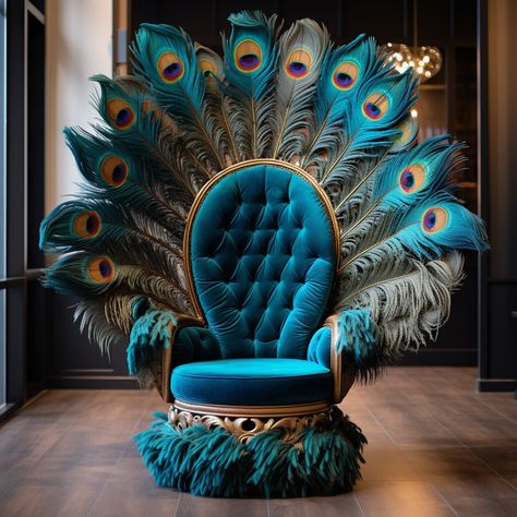 Peacock Theme Decoration, Clay Competition, Peacock Room Decor, Creative Furniture Ideas, Peacock House, Furniture Ideas For Small Spaces, Banner Logo, Fantasy Furniture, Unusual Furniture