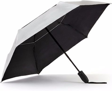 Amazon.com: sungrubbies UV Travel Sun Umbrella Lightweight UPF 50 Auto Open Close, Compact Silver Vent Wind Resistant Travel Friendly : Clothing, Shoes & Jewelry Uv Umbrella, Windproof Umbrella, Compact Umbrella, Travel Umbrella, Rain Umbrella, Sun Umbrella, Portable Travel, Ergonomic Handle, Black Interior