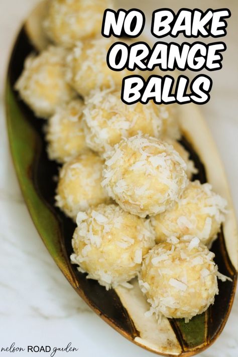 Orange Balls No Bake, No Bake Orange Balls, Orange Balls Recipe, Orange Balls, Easter Cookie Recipes, Orange Butter, Orange Baking, Food Innovation, Orange Cookies