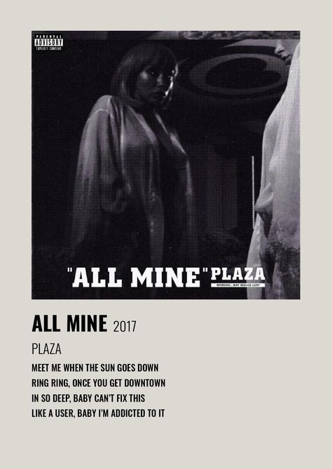 All Mine Plaza, Mine Song, Song Posters, Music Poster Ideas, Star Boy, Vibe Song, Poster Ideas, Game Room Decor, Motivational Words