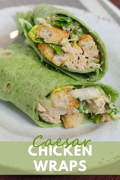 Caesar Chicken, Cold Lunches, Pork Carnitas, Instant Pot Pork, Kid Friendly Lunches, Chicken Wraps, Healthy Meal Plans, Wrap Recipes, Easy Lunches