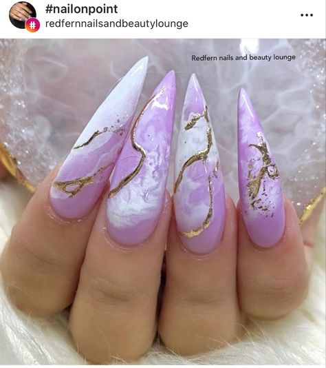 Lilac Marble Nails Lilac And White Nails, Lilac Marble Nails, Spring Marble Nails, Marble Almond Nails, Colorful Marble Nails, Purple Marble Nails, Lilac Marble, Nail Vibes, Pro Nails