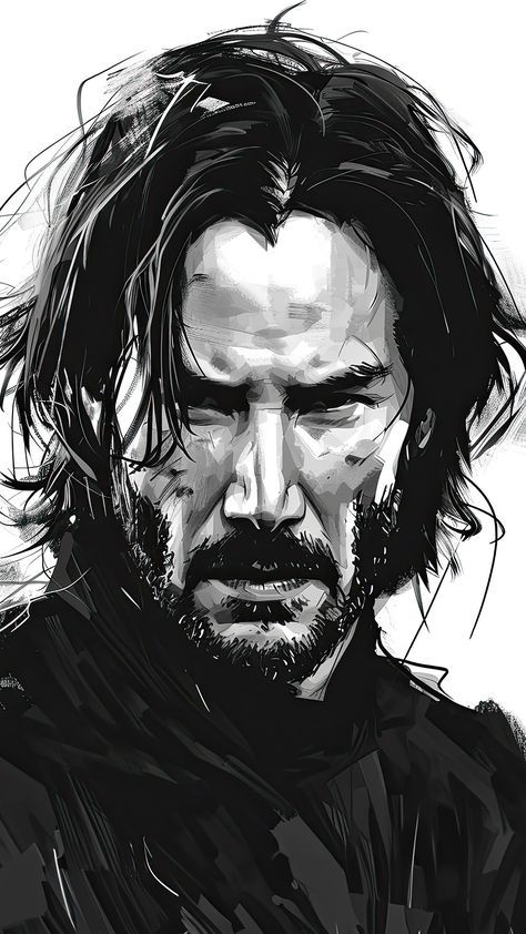 Manly Wallpapers, John Wick Black And White, John Wick Art, Worst Day Of My Life, Bad Pictures, Men Sketch, Men Drawing, Drawing Man, Caring Person