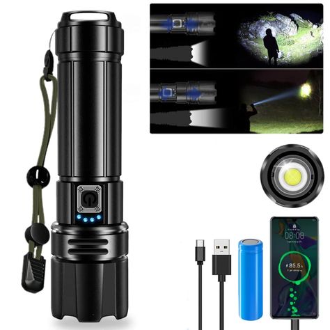 Rechargeable Flashlight, Tactical Flashlight, Power Outage, Led Flashlight, Camping Hiking, Rechargeable Batteries, Low Lights, Micro Usb, Flashlight