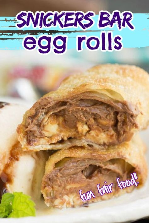 eep Fried Snicker Candy Bars Snicker Candy, Egg Rolls Recipes, Fried Snickers, Classic Pound Cake Recipe, Best Pound Cake Recipe, Snickers Candy, Fair Food, Egg Roll Recipes, Scrumptious Desserts