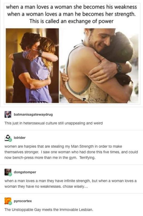 The unstoppable gay meets the immovable lesbian Funny Memes About Men, Gay Memes, The Perfect Guy, Faith In Humanity, Man In Love, Tumblr Funny, Tumblr Posts, Really Funny, A Man