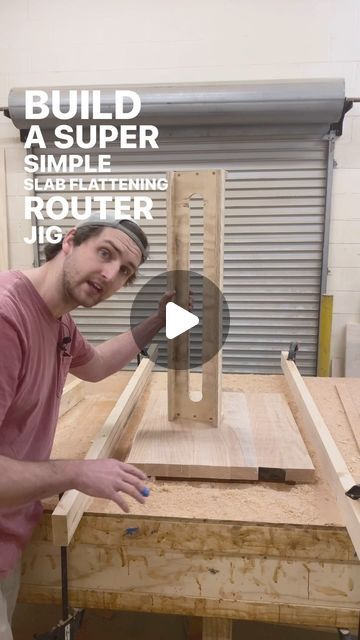 Thomas Orr on Instagram: "Super simple Slab flattening Jig. Literally anyone can do this. 

This is literally so easy and you can build this slab flattening jig to any size you need! Hope this helps and I’ll work on getting a link to everything in the bio ASAP! 

I can’t wait to see what the experts say in the comments! 

#woodwork #woodworking #woodworker #woodworkingtips #woodworkingjigs #router #routerjig #slabtable #routertable #flatteningjig" Router Flattening Jig, Flattening Jig, Router Jig, Slab Table, Router Table, Woodworking Jigs, Woodworking Tips, Wood Working, Super Simple