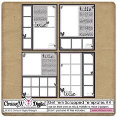 Scrapbook Sketches 12x12, Scrapbooking Templates, Beautiful Scrapbook Layouts, Baby Scrapbook Pages, Digital Scrapbooking Templates, Project Life Layouts, Collage Scrapbook, Page Layouts, Scrapbook Layout Sketches