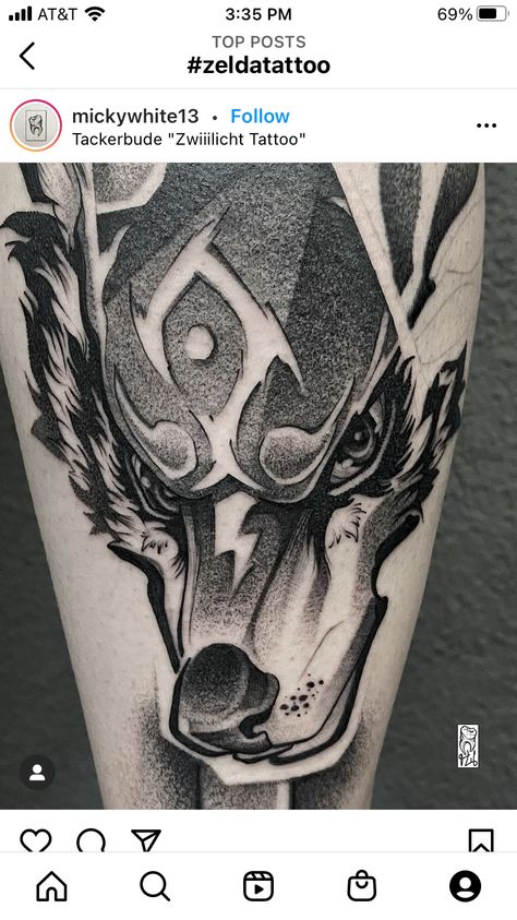 Zelda Wolf Tattoo, Wolf Link Tattoo, Twilight Princess Tattoo, Link Tattoo, Zelda Tattoo, Princess Tattoo, Wolf Tattoo, Twilight Princess, Tattoo Inspo