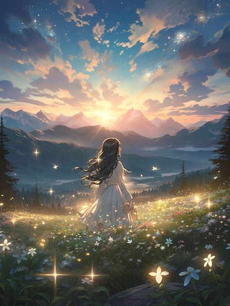 Dreamy Artwork, Love Animation Wallpaper, Japon Illustration, Beautiful Tattoo, Beautiful Story, Girly Art Illustrations, Cool Wallpapers Art, Beautiful Landscape Wallpaper