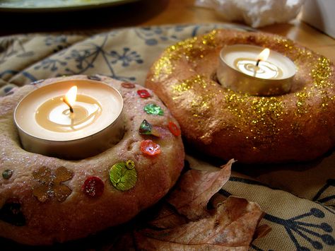 Salt dough candle holders for Diwali Christmas Presents For Grandparents, Diwali Activities, Salt Dough Crafts, Witch Crafts, Diy Christmas Presents, Rangoli Patterns, Diwali Craft, Decor Candles, Diwali Diy