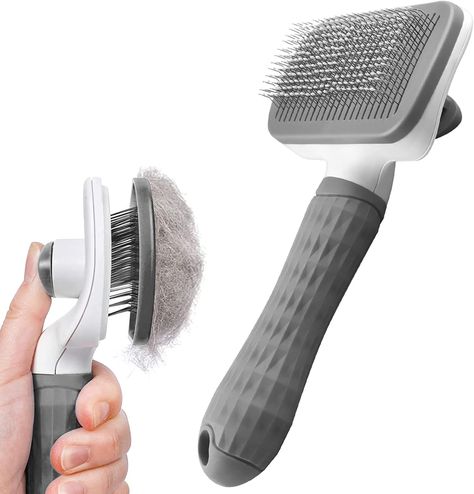 Dog Brush Cat Brush Grooming Comb,Self Cleaning Cat Dog Slicker Brushes with Smooth handle,Pet Grooming Tool with Cleaning Button for Cat Dog Shedding Brush Cat Dog Massage Clean Tangled Brush(Grey) Check more at https://condenastinteractive.co.uk/product/dog-brush-cat-brush-grooming-combself-cleaning-cat-dog-slicker-brushes-with-smooth-handlepet-grooming-tool-with-cleaning-button-for-cat-dog-shedding-brush-cat-dog-massage-clean-tangled-brushgrey/ Dog Massage, Dog Brush, Cat Brush, Pet Grooming Tools, Dog Cleaning, Pet Brush, Dog Shedding, Dog Brushing, Cat Pet Supplies