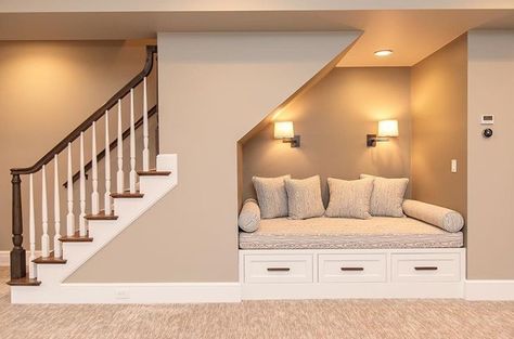 Underneath Staircase Ideas, Under Stairs Nook, Stair Nook, تحت الدرج, Kitchen Window Design, Chandelier Ideas, Staircase Storage, Home Hall Design, Under The Stairs