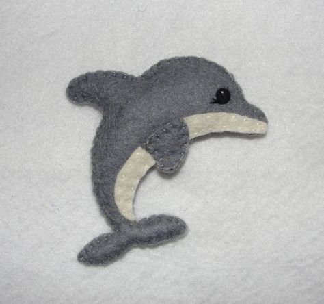 Wool Felt Dolphin Magnet Animal Fridge Magnet Dolphin by NitaFelt Felt Dolphin, Felt Sea Animals, Dolphin Craft, Pencil Topper Crafts, Felt Magnet, Fuzzy Felt, Felt Crafts Patterns, Felt Crafts Diy, Felt Embroidery