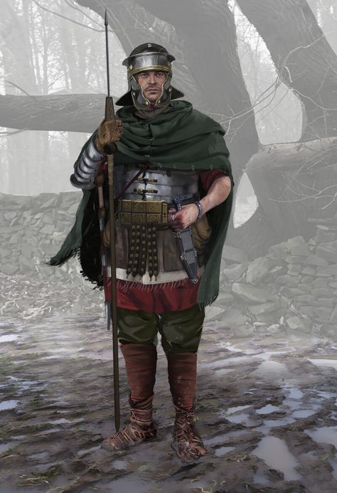 ArtStation - Cold weather Roman Legionary , Ashley Brocklebank Roman Legionary, Imperial Legion, Roman Armor, Rome Art, Roman Britain, Historical Warriors, Roman Legion, Historical Illustration, Roman Era