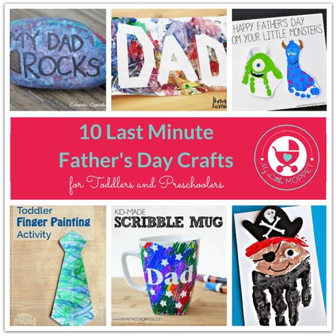 10 Last Minute Father's Day Crafts for Toddlers and Preschoolers - My Little Moppet Fathers Day Craft Toddler, Kids Fathers Day Crafts, Toddler Painting, Crafts For Toddlers, Crafts And Activities For Kids, Diy Gifts For Dad, Diy Father's Day Gifts, Toddlers And Preschoolers, Father's Day Diy