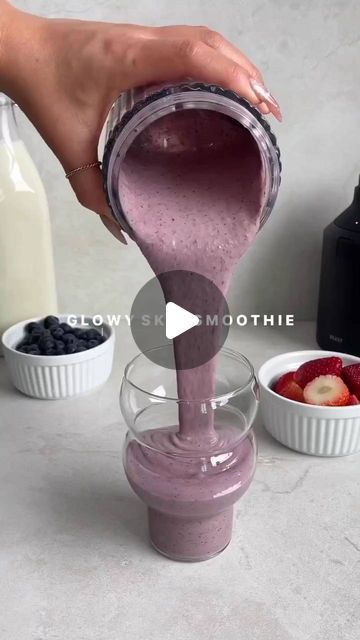 Collagen For Skin, More Protein, Collagen Peptides, Frozen Blueberries, Frozen Strawberries, Oat Milk, Bone Health, Frozen Banana, Smoothie Recipes Healthy