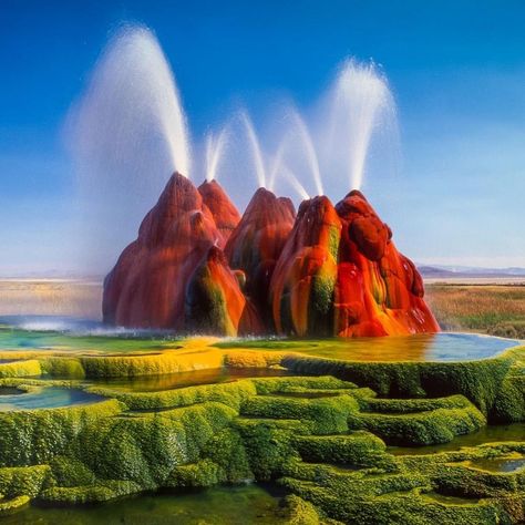 Fly Geyser, Nevada Fly Geyser Nevada, Lake Retba, Fly Geyser, Unique Destinations, Places Worth Visiting, Tunnel Of Love, Iguazu Falls, Beautiful Places On Earth, National Monuments