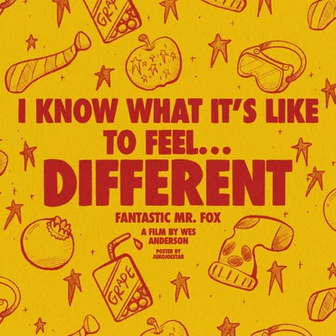 I know what it’s like to feel… different 🦊🍂 Poster design based off of one of my favorite movies<3 #posterdesign #fantasticmrfox #mrfox #fox #wesanderson #movieposter #posterdesign #graphicdesign #postereveryday #typedesign #typeography #posterart #insporationalquotes #quotes I Know What Its Like To Feel Different, Mr Fantastic Fox Art, Wes Anderson Branding, Fantastic Mr Fox Drawing, Best Movie Posters Design, Fantastic Mr Fox Fanart, Fantastic Mr Fox Wallpaper, Fantastic Mr Fox Party, Fantastic Mr Fox Poster