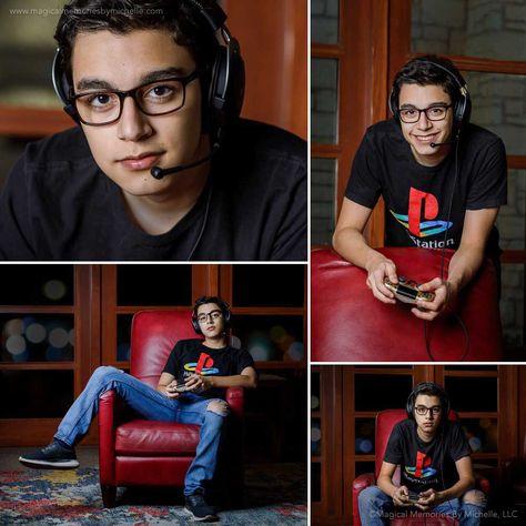 Gaming Senior Pictures, Senior Pics For Gamers, Senior Picture Ideas For Guys Video Games, Gaming Senior Pictures Photo Ideas, Gaming Photoshoot Ideas, Sr Pics For Guys, Nerd Senior Pictures, Senior Pictures For Gamers, Senior Picture Ideas For Gamers