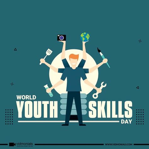 Youth is the backbone of our society. Investing in them is equivalent to investing in building the economy. Happy World Youth Skills Day 2021! #Vidmonials #WorldYouthSkillsDay World Youth Skills Day, Youth Skills Day, World Youth Day, India Poster, Watercolor Eyes, Social Media Branding Design, Youth Day, Social Media Branding, Creative Posters