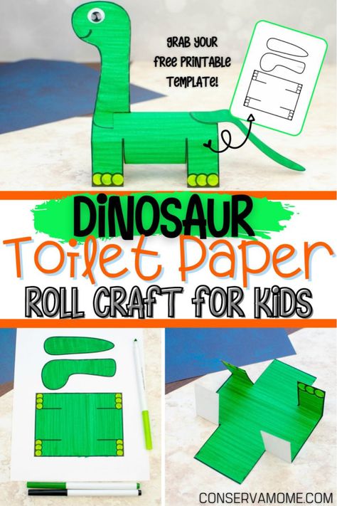 Looking for a fun Dinosaur craft you can make with your kids? Then check out this incredibly easy and fun Dino craft! Upcycle toilet paper roll crafts in a fun new way. Head over to my page and check out this easy Dinosaur Toilet paper roll craft. This is an easy dinosaur craft preschool. #dinosaurcraftpreschool #dinosaurcraft #toiletpaperrollcraft Toilet Paper Roll Dinosaur, Paper Roll Dinosaur, Triceratops Craft, Dinosaur Crafts Kids, Dinosaur Crafts Preschool, Dino Craft, Toilet Paper Roll Craft, Dinosaur Craft, Tissue Paper Roll