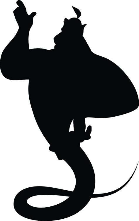 Genie | Aladdin | Disney | High Definition Silhouettes Disney Silhouette Art Stencil, Disney Character Silhouettes, Aladdin Silhouette, Silhouette Art Disney, Disney Characters Silhouettes, Silhouettes Disney, Character Silhouette, Disney Silhouette Art, Deco Disney