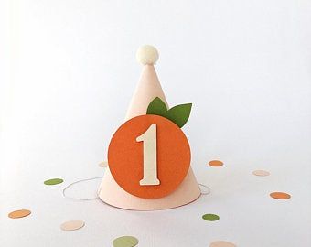 Orange Baby Shower Decorations, Clementine Birthday, Cutie Party, Citrus Party, Fruit Birthday Party, Cake Smash Pictures, 1st Birthday Hats, Orange Birthday, First Birthday Hats