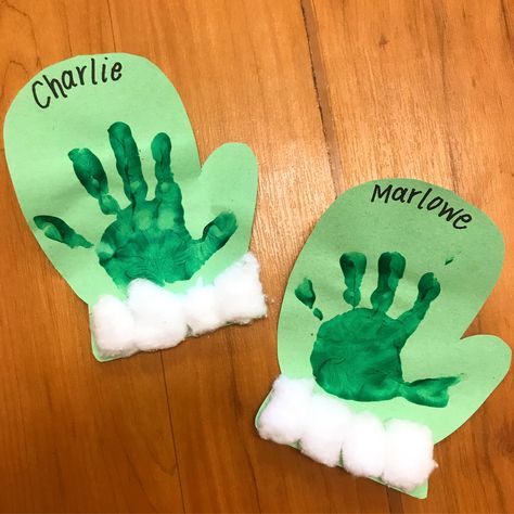 Mittens Handprint Craft, Wooden Mittens, Diy Mittens, Infant Art, Toddler Mittens, Mitten Ornaments, Baby Art Projects, Handprint Craft, Toddler Art