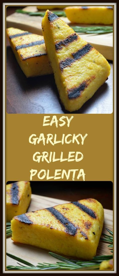 This recipe for Easy Garlicky Grilled Polenta is a gluten free side dish for your BBQ get together -eaten as is or topped with some wonderful vegetables. Basic Polenta Recipe, Gluten Free Side Dish, Gluten Free Side, Grilled Polenta, Polenta Recipe, Polenta Cakes, Polenta Recipes, Gluten Free Sides Dishes, Side Dish Recipes Easy