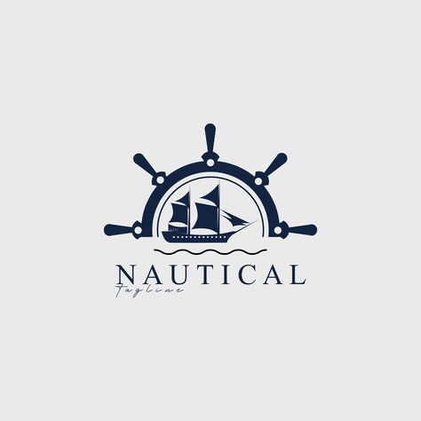 steering; wheel; ship; wave; logo; vector; design; business; brand; company; initial; travel; ocean; nautical; sea; marine; symbol; icon; boat; water; cruise; transportation; sail; navigation; illustration; yacht; vintage; navy; captain; sailboat; anchor; isolated; maritime; retro; adventure; sailor; shipping; vessel; direction; helm; rudder; object; river; navigate; equipment; element; fishing; blue; transport; trip; Shipping Company Logo, Navigation Illustration, Sea Logo Design, Marine Symbol, Sailor Logo, Paper Mask Diy, Sailing Logo, Marine Logo, Banks Ads