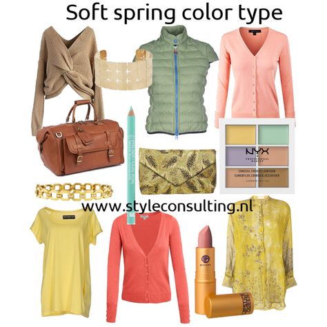 Fashion set Soft spring color type. created via Dusty Soft Spring Color Palette, Soft Spring Color Palette Outfits, Soft Spring Color Palette, Soft Spring Palette, Warm Spring Palette, Becki Newton, Light Spring Palette, Toned Spring, Warm Spring Outfits