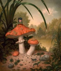 The Compound Gallery Art Shop Marion Peck, Arte Peculiar, Lowbrow Art, Dew Drops, Wow Art, Mushroom Art, Pop Surrealism, Hippie Art, Weird Art