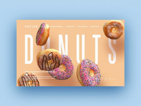 Donut Shop Website Design, Donut Social Media Post, Donut Website Design, Candy Website, Snack Poster, Cookie Website, Donuts Design, Graphic Design Banner, Cookies Website