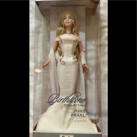 Birthstones Barbie Doll Blonde Hair New In Box Collector Barbies, Y2k Glam, Bridal Barbie, Old Barbie Dolls, Vintage Barbie Dress, Doll Blonde Hair, Barbie Gifts, Barbie Bridal, Barbie Dolls For Sale