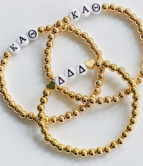 Kappa Delta Jewelry, Bid Day Bags Gifts, Delta Gamma Jewelry, Big Little Bracelets, Sorority Little Gifts, Sorority Gifts Diy, Sorority Bracelets, Delta Zeta Gifts, Sorority Diy