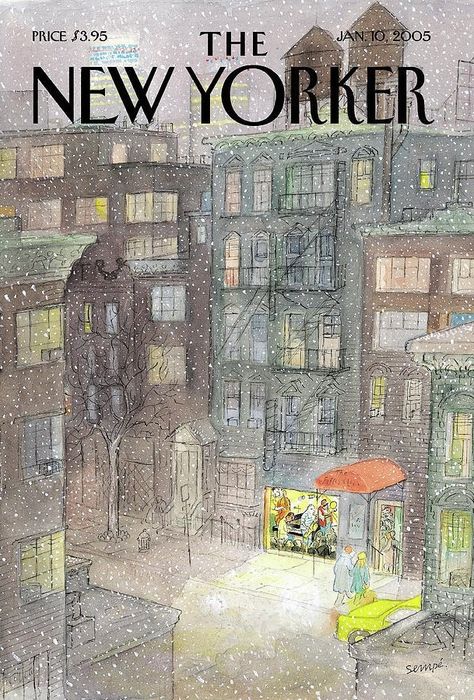 Mark W. on Twitter: "Hot Spot by Jean-Jacques Sempe Oh, how I miss this #Jazz… " The New Yorker Magazine, New Yorker Magazine, 동화 삽화, New Yorker Covers, Winter City, January 10, Cover Artwork, Night Scene, Vintage Magazines