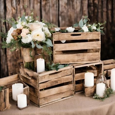 S P O T L I G H T O N P R O P S 🌿 ✨ Rustic crates! Perfect for that entrance display, cake display or confetti bar! We have plenty available for hire to make that statement arrangement! Message us to start your enquiry! 🤍🌸 #weddingdecorhire #northwalesweddingstylist #northwalesweddingdecor #welshweddings #rusticdecorhire #alexandraeventsweddings #rusticcrates #northwalesweddingsuppliers #cheshireweddingsuppliers Statement Arrangement, Entrance Display, Rustic Crates, Wedding Crates, Confetti Bars, Display Cake, Crate Table, Table Decor Ideas, Wedding Stylist